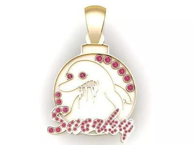 DOLPHIN COIN PENDANT 3D PRINTABLE MODEL