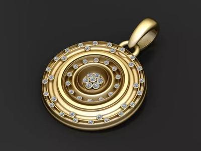 gold circle pendant 3D printable model