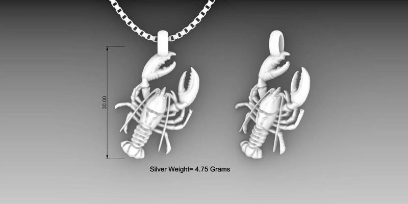 Lobster marine animal necklace Design