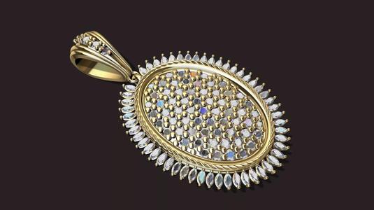 OVAL PAVE PENDANT STL VERIFIED