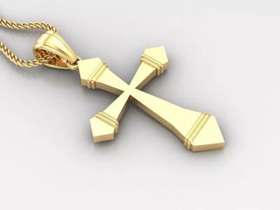 Light Gold 18K Cross Pendant 2CP076