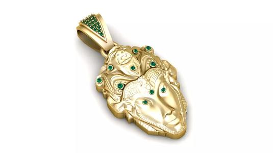 Divine Guardian Mask Pendant  3D Printable Model