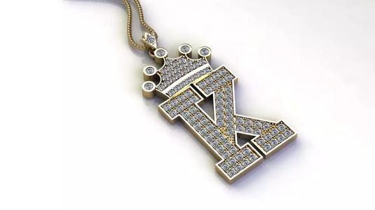 K Letter Pendant