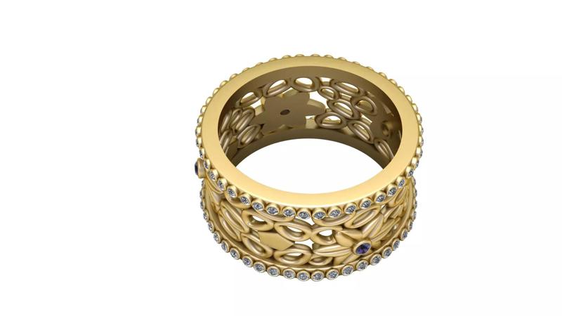 UNIQUE FLORAL RING 3D PRINTABLE MODEL
