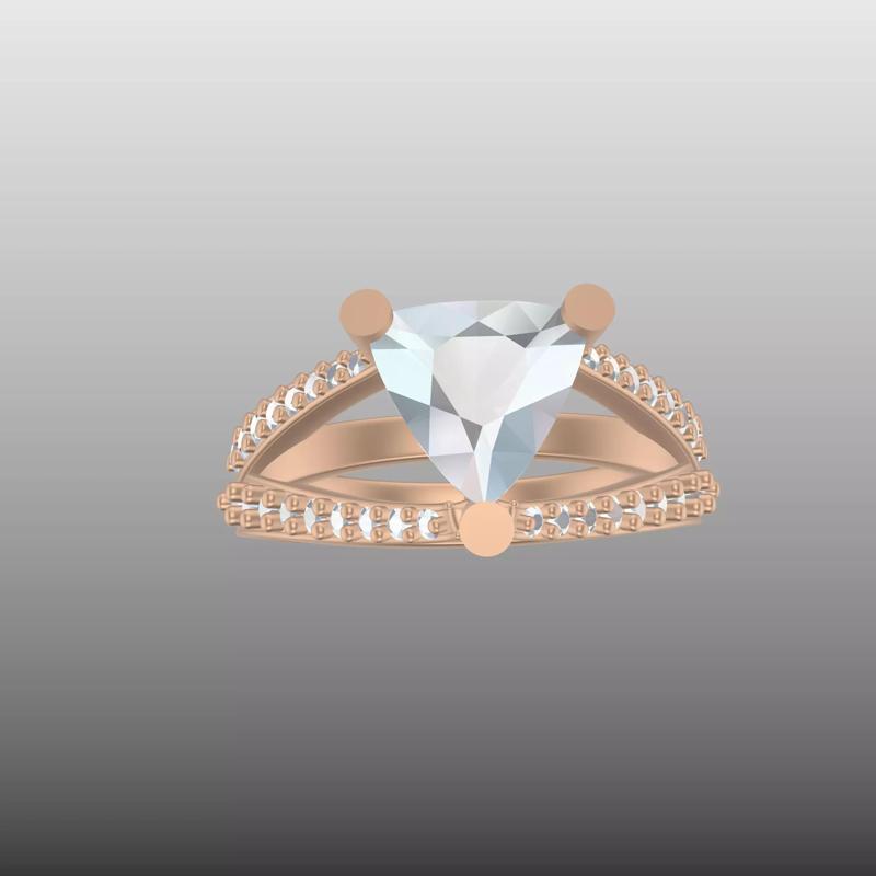 Trillion Cut Engagement Ring
