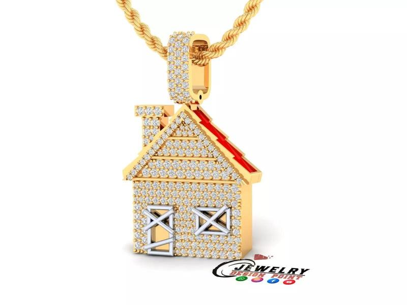 Trap House Diamond Necklace Pendant - TrapHouse