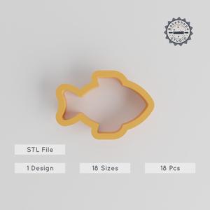 Fish Shape Cutter Set, 18 Pieces, Sea Life Design, Various Sizes 0.75"-5.00", Perfect for Cookies, Fondant & Clay