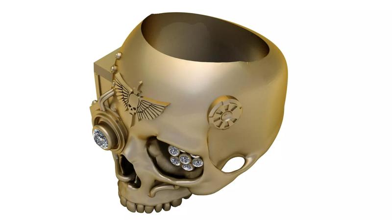stlish skull ring pendant 3d printable model