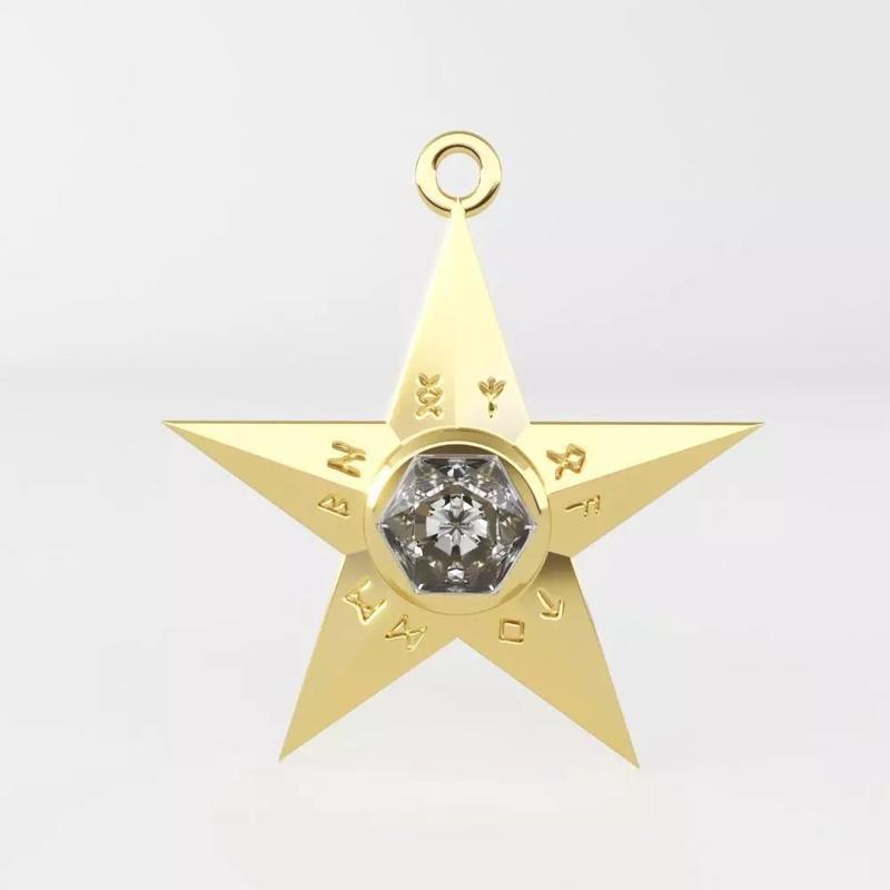 Star pendant with stone