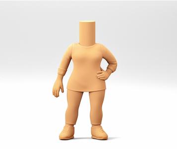 A female Body in a Funko POP style. WB_01