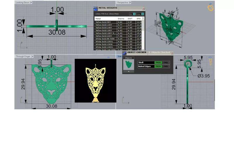 Tiger Gold stl 3dm Pendant a Symbol of Power and Glory gp0234