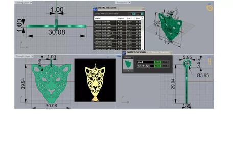 Tiger Gold stl 3dm Pendant a Symbol of Power and Glory gp0234