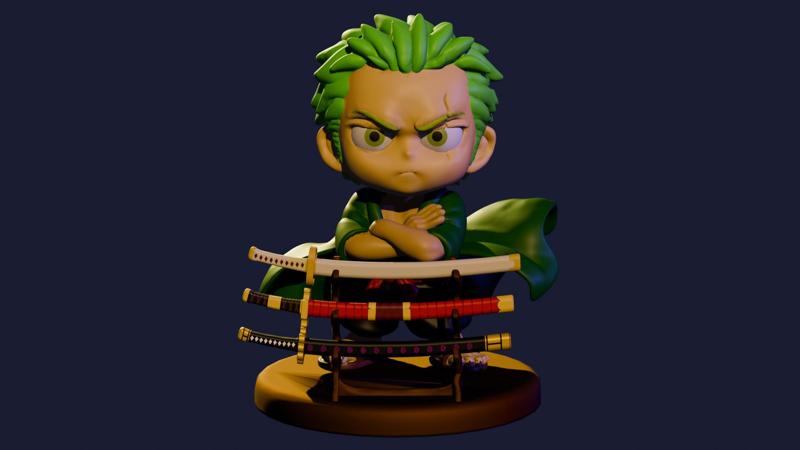 Young Rononoa Zoro with Three Swords – One Piece