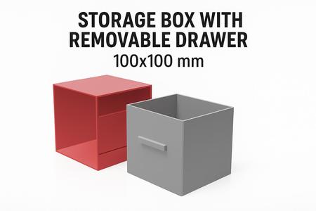 Storage Box with Removable Drawer 100x100 mm