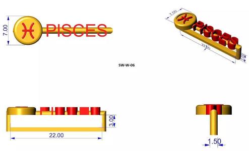 pisces zodiac apple watch charm
