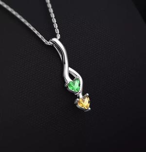 210727 P pendant for naming with two hearts 4x4mm