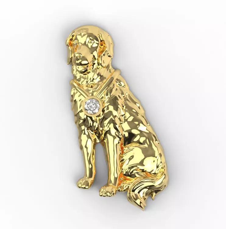 201109 Pendant Golden retriever 35mm height