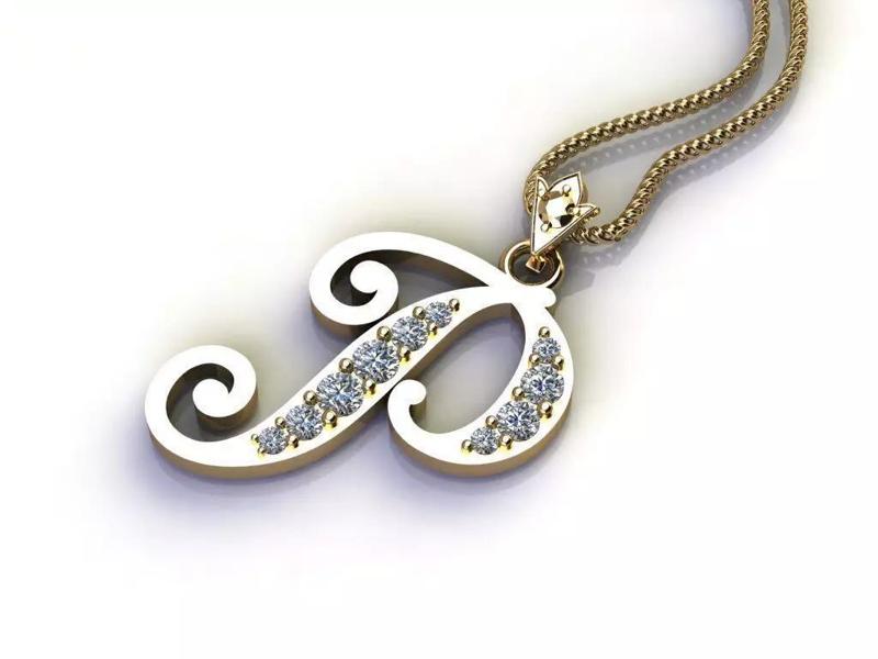 Alphabet V1 Font Style Pendant P