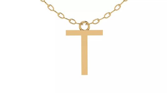 Alphabet Tahoma Letters Pendant  T