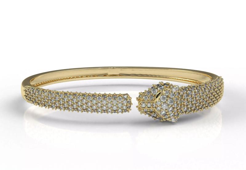 Antique Panther Head Diamond Bracelate