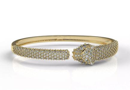 Antique Panther Head Diamond Bracelate
