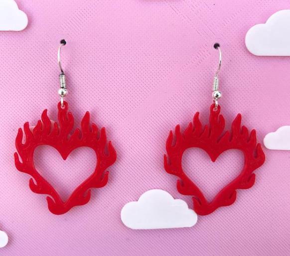 HEART ON FIRE EARRINGS