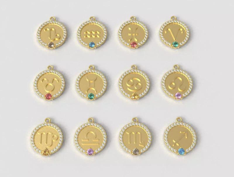 12 Zodiac Pendants