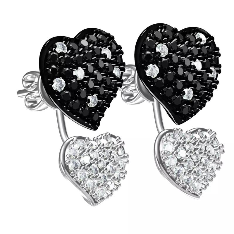 Black Heart Detachable Earring