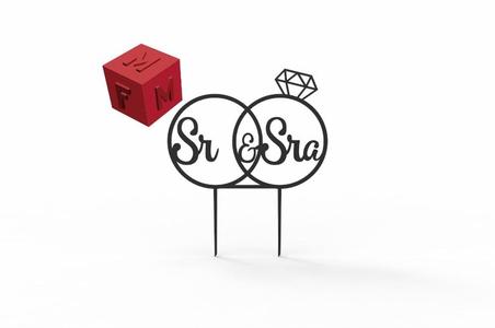 Mr & Mrs Wedding Cake Topper