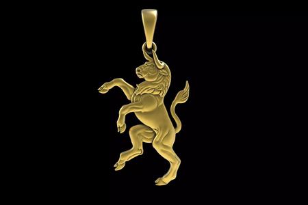 00040 Bull Small Charm Pendant
