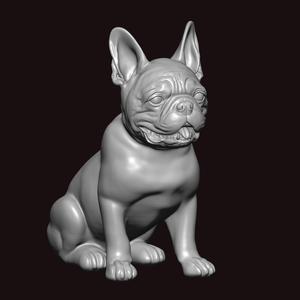 French bull dog seating 3d sculpture  toy