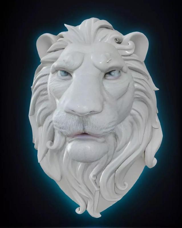 Lion Head Bust 3D Model - STL Printable Wildlife Sculpture