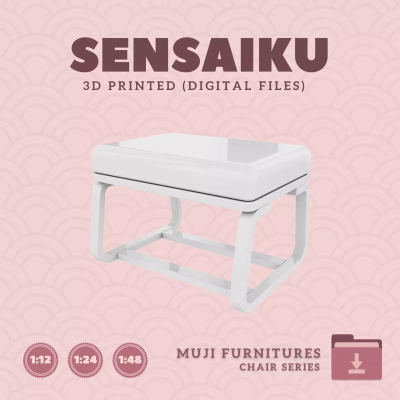 07 Living Dining Bench 1 23 In for Dollhouse Muji 3D Print