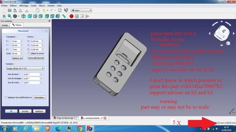 coque télécommande Delonghi n 275467 Radiateur inertie fluide Modèle RUBINO 1500W  18 / 5 000 remote control shell perso 578205