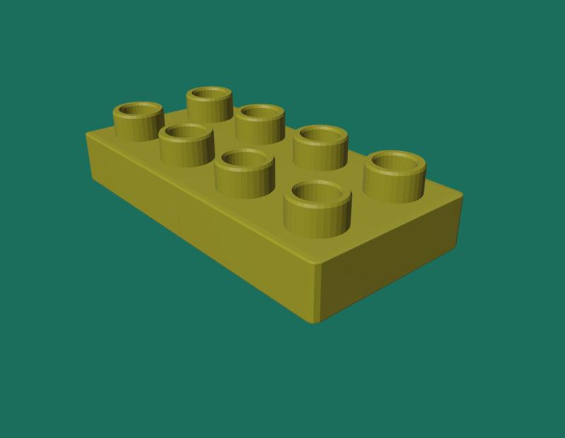 🧱 Lego Duplo 2x4 brick half height Easy print