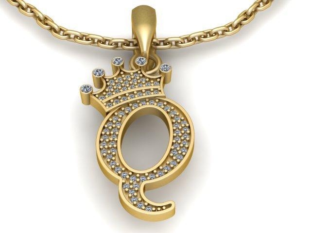 Alphabet (Q) Pendant 3d Printable Model