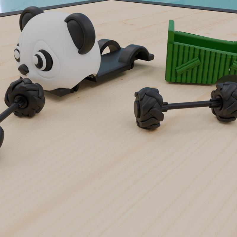 cute panda toy truck 3d printable model
