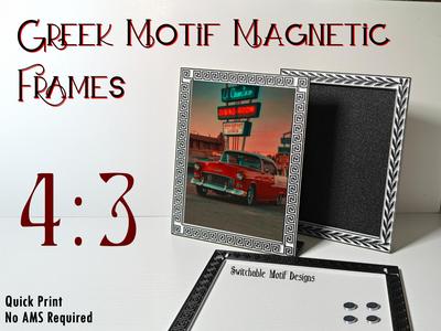 Magnetic Greek Motif Photo Frame (4:3)