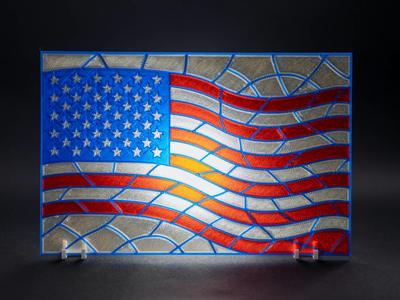 American Flag  – Stained Glass-Style