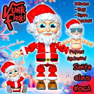 Christmas Santa Claus Redesign MultiColor Flexi Print-In-Place + figure & keychain