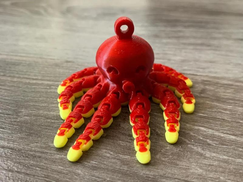 Articulated Octopus Keychain   
