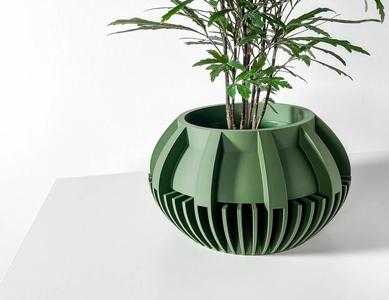 The Loso Planter Pot with Drainage: Tray & Stand Included | Modern and Unique Home Decor for Plants and Succulents | STL File   