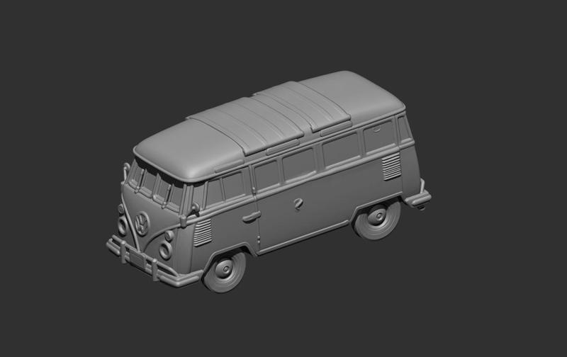 Vintage VW Bus (Kombi) Model 1:64
