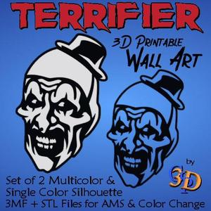 Terrifier Art the Clown Horror Movie Silhouette Multicolor Wall Art