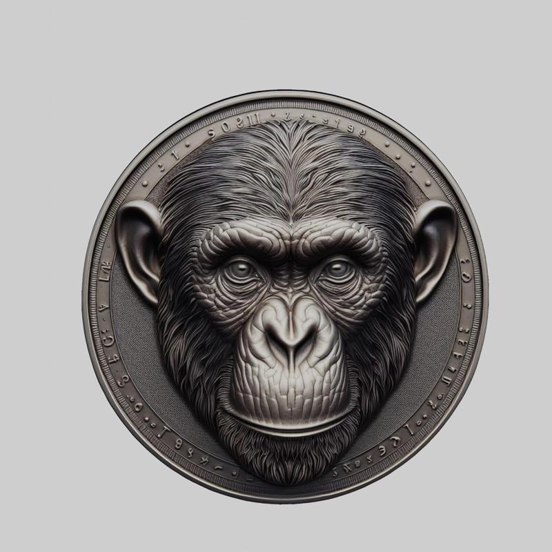 Chimpanzee Animal Head Chimpanzee Animal Medallion for CNC Router Laser & 3D Printer