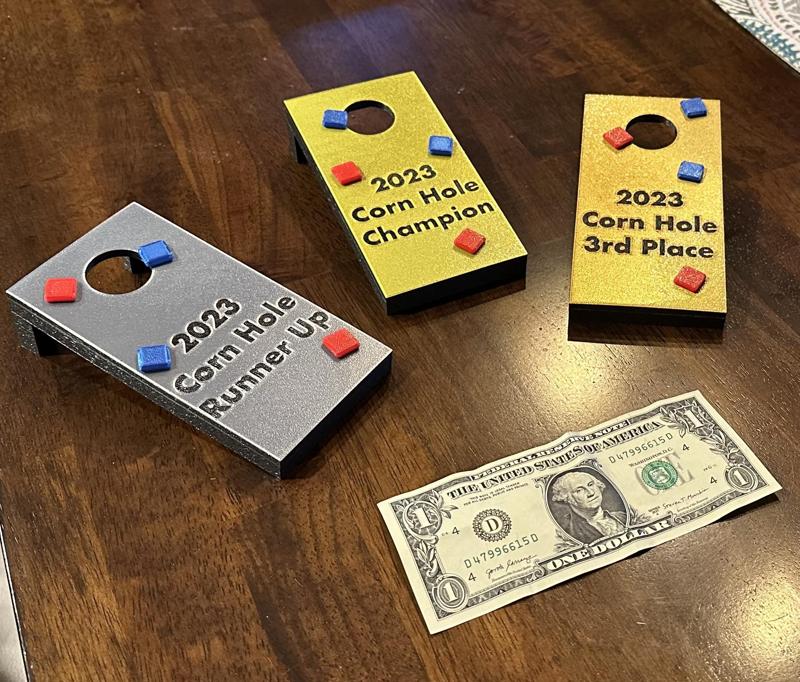 Debossed Corn Hole Trophies - 2025 Edition (No AMS Required)