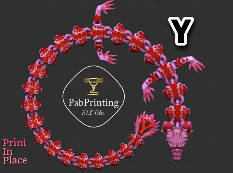 PERSONALISED HEARTS FLEXI DRAGON "Y"