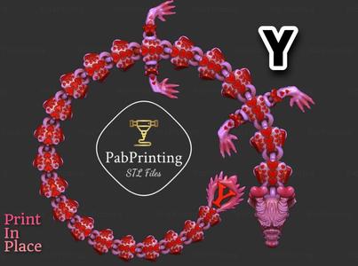 PERSONALISED HEARTS FLEXI DRAGON "Y"