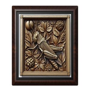 Grasshopper animal wall art relief wall decor