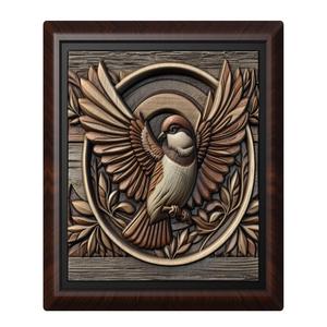 Sparrow animal wall art relief wall decor